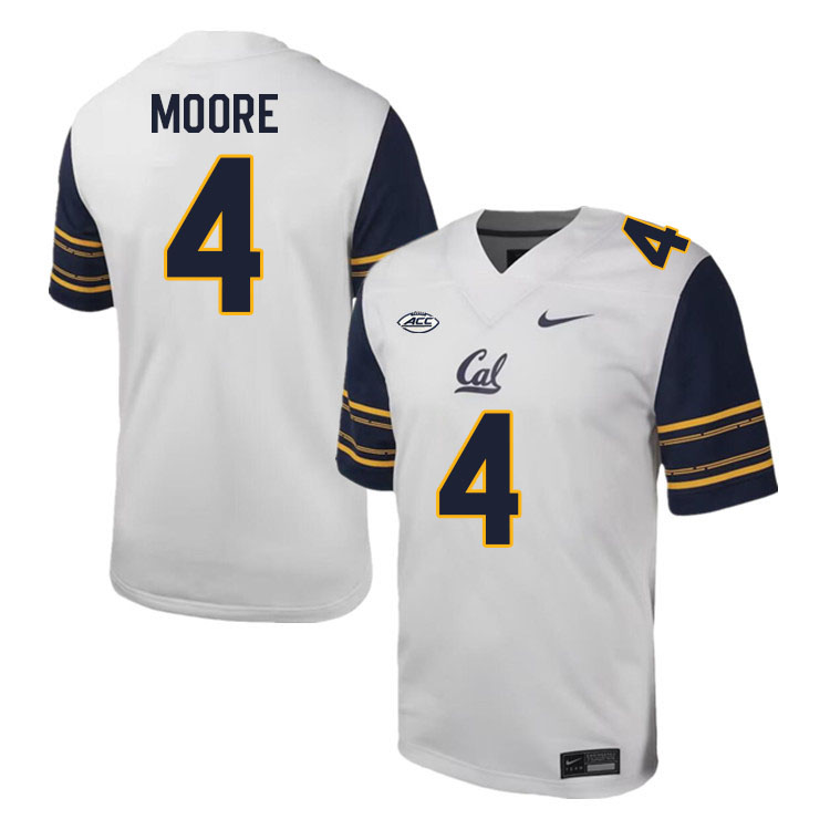 California Golden Bears #4 Kaylin Moore ACC Conference College Football Jerseys Stitched Sale-White